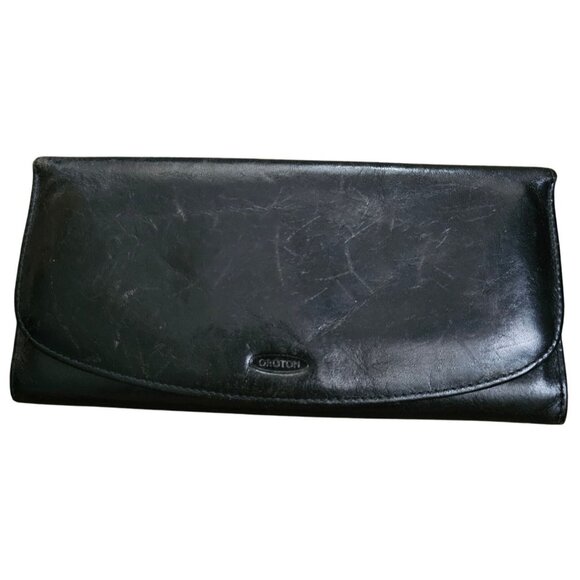 Oroton Black Leather Womens Wallet With Snap Closure & Multiple Compartments - Picture 1 of 9